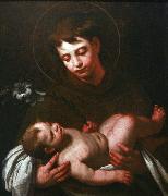 Bernardo Strozzi Saint Antony of Padua holding Baby Jesus oil painting on canvas